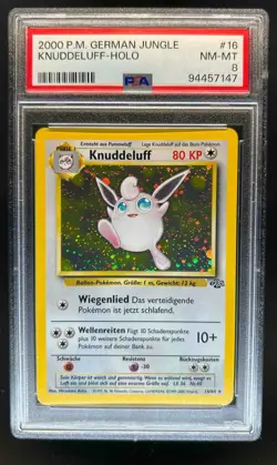 2000 Pokemon German Jungle Wigglytuff Knuddeluff Holo #16 PSA 8 - Image 1