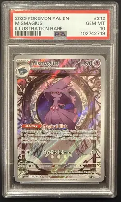2023 POKEMON PAL EN-PALDEA EVOLVED #212 MISMAGIUS ILLUSTRATION RARE PSA 10 👻 - Image 1