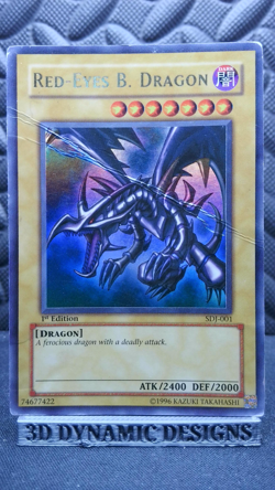 | Yugioh Red-Eyes B. Dragon SDJ-001 1st Edition Ultra Rare Starter Joey DMG | - Image 1