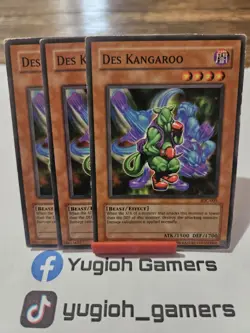 Yu-Gi-Oh Des Kangaroo X3 IOC Common Played - Image 1
