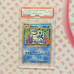 PSA 10 Gem Mint Blastoise 003/025 25th Anniversary S8A Indonesian Pokemon Card - Image 1