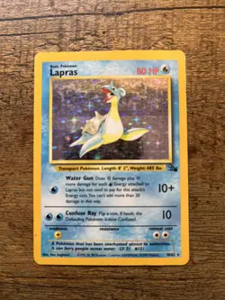 Pokemon TCG Lapras Fossil Holo Unlimited Rare Card 10/62 - Image 1