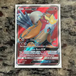 Pokemon TCG Entei GX Full Art Holo Ultra Rare Card 71/73 Shining Legends - Image 1