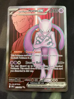 Team Rocket's Mewtwo ex 213/182 Sv10: Destined Rivals Holo Pokemon Card Full Art - Image 1