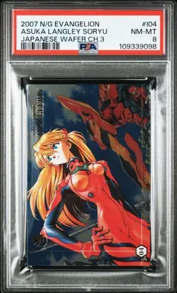 2007 Evangelion Wafer Card I04 Asuka Langley Soryu Japanese Chapter 3 PSA 8 - Image 1