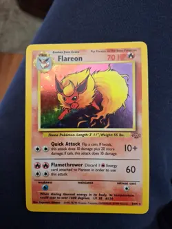 Pokemon TCG Flareon Jungle Holo Card 3/64 Unlimited Rare, Lightly Played - Image 1