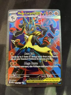 Mega Lucario ex 160/132 Me01: Mega Evolution Holo Pokemon Card Full Art - Image 1