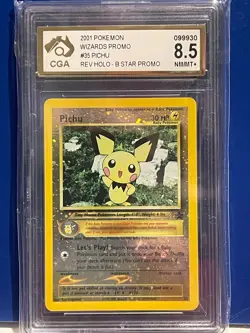 Pichu #35 Pokemon Reverse Holo Black Star Promo Card tcg wotc CGA NM/MINT 8.5 - Image 1