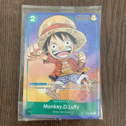One Piece Card Game Anime Expo AX 2023 Monkey D Luffy Promo P-037 TGC & Ribbon - Image 2