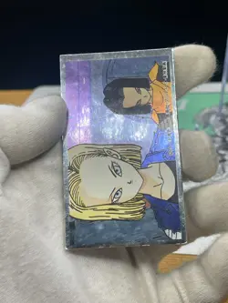 Dragon Ball Android 18 & 17 Menko Card Silver retro Japanes - Image 2