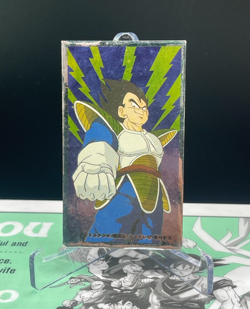Dragon Ball Vegeta & Son Goku Menko Card Silver retro Japanes - Image 1