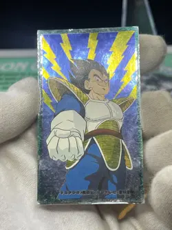 Dragon Ball Vegeta & Son Goku Menko Card Silver retro Japanes - Image 2
