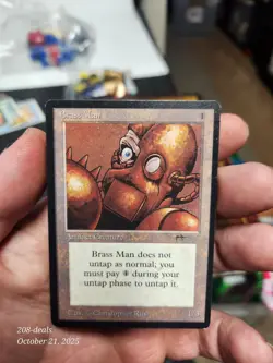 Brass Man Arabian Nights LP Light Play MTG Magic The Gathering - Image 1