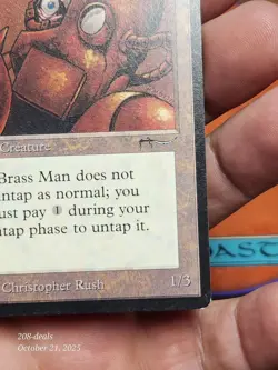 Brass Man Arabian Nights LP Light Play MTG Magic The Gathering - Image 2