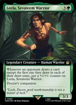 1x Leela, Sevateem Warrior ~ Extended Art - Surge Foil NM-Mint, English Universe - Image 1
