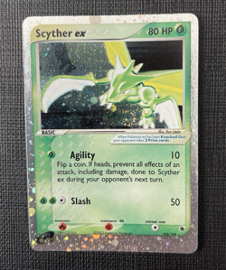 Scyther ex #102/109 Ultra Rare Pokemon EX Ruby And Sapphire & English 2003 SWIRL - Image 1