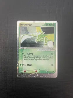 Scyther ex #102/109 Ultra Rare Pokemon EX Ruby And Sapphire & English 2003 SWIRL - Image 2