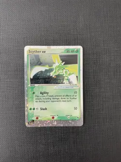 Scyther ex #102/109 Ultra Rare Pokemon EX Ruby And Sapphire & English 2003 SWIRL - Image 3