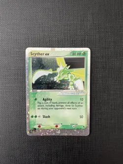 Scyther ex #102/109 Ultra Rare Pokemon EX Ruby And Sapphire & English 2003 SWIRL - Image 4
