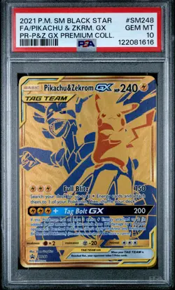 2021 POKEMON PIKACHU & ZEKROM GX PREMIUM COLLECTION FA/PIKACHU ZEKROM GX PSA 10 - Image 1