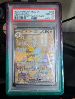 2023 POKEMON MEW EN-151 | SPECIAL ILLUSTRATION RARE #201 ALAKAZAM EX PSA 10 - Image 1