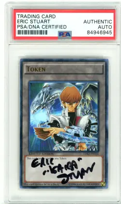 PSA Signed Eric Stuart Yu-Gi-Oh! TCG Token Kaiba LDK2-ENT02 Limted Edition - Image 1