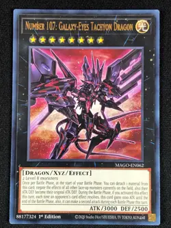 YUGIOH NUMBER 107: GALAXY EYES TACHYON DRAGON MAGO-EN062 1ST RARE (NM) - Image 1