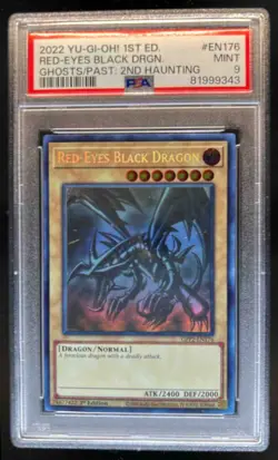 2022 Yu-Gi-Oh 1st Edition Red-Eyes Black Dragon Ghosts 2nd Haunting #EN176 PSA 9 - Image 1