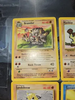 Legendary Collection 4 Card Lot Graveler, Mankey, Sandshrew, Tentacool Pokemon - Image 2