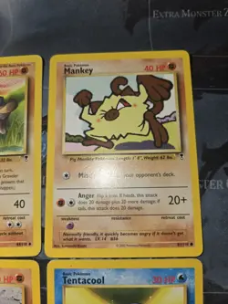 Legendary Collection 4 Card Lot Graveler, Mankey, Sandshrew, Tentacool Pokemon - Image 3