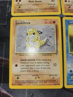 Legendary Collection 4 Card Lot Graveler, Mankey, Sandshrew, Tentacool Pokemon - Image 5