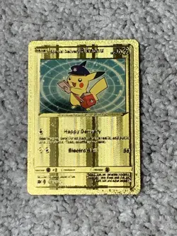 Pokemon Pikachu HP60 Blackstar Promo Special Delivery Gold Foil Fan Art Card NM! - Image 1