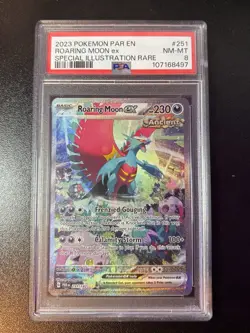 Roaring Moon EX Sir 251/182 Paradox Rift Holo Pokemon TCG Card PSA 8 - Image 1