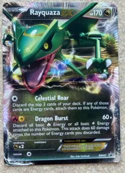 2012Pokemon Rayquaza EX BW47 Promo Card Black White Holo - Image 1