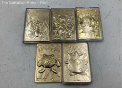 Pokemon 1999 Gold Plated Trading Cards Lot Of 5 w/Charizard Burger King Promo - Image 1