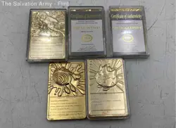 Pokemon 1999 Gold Plated Trading Cards Lot Of 5 w/Charizard Burger King Promo - Image 2