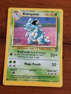 NIDOQUEEN 12/130 Holo Rare Base Set 2 WOTC Pokemon Card Near Mint/Light Play - Image 1