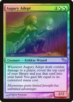 Augury Adept FOIL Shadowmoor HEAVILY PLD White Blue Rare MAGIC MTG CARD ABUGames - Image 1