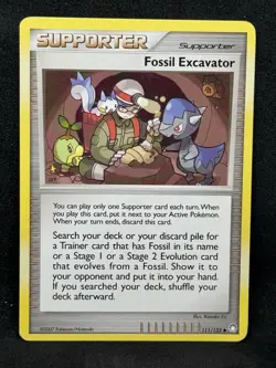 Fossil Excavator Supporter Pokemon Card 111/123 2007 Regular MP - Image 1