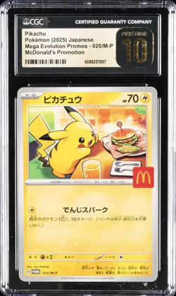 2025 POKEMON JPN MEGA EVOLUTION MCDONALD'S PROMO PIKACHU CGC 10 PRISTINE - Image 1
