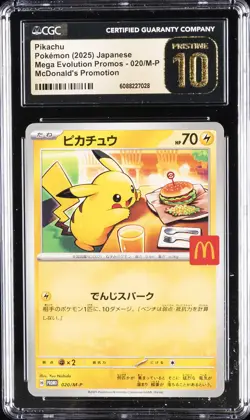 2025 POKEMON JPN MEGA EVOLUTION MCDONALD'S PROMO PIKACHU CGC 10 PRISTINE - Image 1