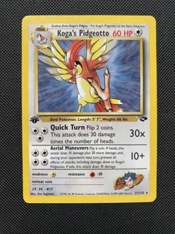 2000 Pokemon Gym Challenge Koga's Pidgeotto 1st Edition 27/132 Non-Holo NM-MINT - Image 1