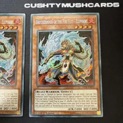 YUGIOH BROTHERHOOD OF THE FIRE FIST ELEPHANT SECRET RARE FIGA-EN012 1ST ED X2 - Image 2