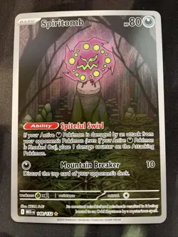 Spiritomb 148/132 Me01: Mega Evolution Holo Pokemon Card Full Art Dark Type - Image 1
