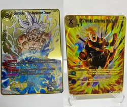 2PCS Son Goku SS Trunks Metal Dragon Ball Card-Collectible Gift Display Toys - Image 1