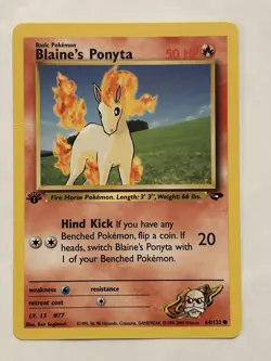Pokemon Card Blaine's Ponyta 64/132 Gym Challenge 1st Edition - Image 1