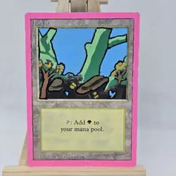 ALTERED - Forest “Pink Border” MtG Revised Edition Paint Pen MP 3ED Moderate - Image 2