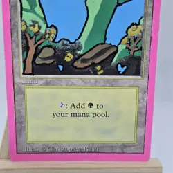 ALTERED - Forest “Pink Border” MtG Revised Edition Paint Pen MP 3ED Moderate - Image 5