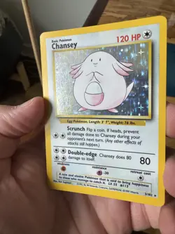 (MP) Chansey 3/102 Base Set Holo Rare Pokemon - Image 3