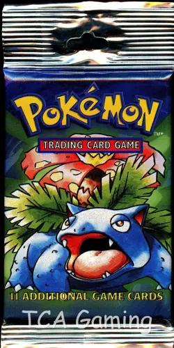 BASE SET (Venusaur Art) SEALED HANGER/LONG CRIMP Booster Pack WOTC Pokemon Cards - Image 1